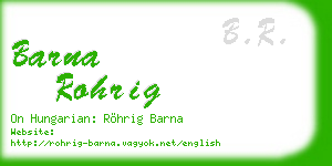 barna rohrig business card